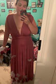 This dress is so comfortable!! The material is like a jersey knit while still looking so formal. I was worried about the top since it's just a tie and I wanted to make sure it would hold up my bust and it surpassed all expectations! You can truly wear it many ways like create your own (especially since it doesn't come with a guide lol but you can figure it out). it was also not too long once I put on some short heals. I'll def be wearing this to many weddings in the future! - Francesca G.