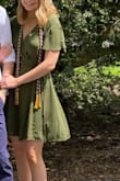 Got a small and I love it! The wrap makes it easy to adjust and it's not too short so it's good for family functions as well. - Christina K.