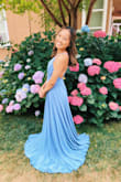 The dress is absolutely beautiful. Perfect for any occasion, and super light and flowy. I'm short, so with heels the dress was still a bit long, but pictures turned out wonderful for my "senior ball." - Kandace
