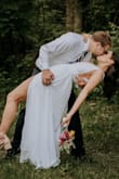 I was so happy with this dress! It was perfect for our elopement! I had a wedding dress already but since COVID-19 forced is to postpone, I wanted to keep that dress a surprise. This dress was so simple yet elegant. I got so many compliments on how beautiful it looked! (I sewed the sides slightly to help with the fit). - Brittany P.