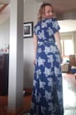 What an amazing dress! Light, just great for summer. Runs slightly long so even with high hills I had to cut it 4 inches, but that didn't bother me since I used that material ac a fancy scarf or head band. Plenty of extra inches in the waist  so you can feel very comfortable before fancy and big dinner  as well as after. Totally recommend buying it! - Agnieszka U.