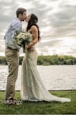 We had to reschedule our wedding due to COVID and my dress wouldn't be ready in time. I bought this dress and it fit perfect besides the length because I'm short. I had a friend shorten it for me so the pleating is different . It was light weight and super comfortable. My shoes had gems on them and it did get caught on them so I just switched my shoes out! Everyone complimented how amazing the dress is and when I told some people the price they were surprised! - Jordan L.