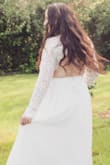 I bought this dress for my small wedding. I was worried it wouldn't fit my chest LOL, but when I tried it on, it fit like a DREAM. It was a little longer than I'd like, but overall it was the best decision I've ever made to order this gown! Highly recommend. - Sarah H.
