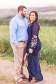 I wore this dress for my engagement photos. I loved the color and the wrap style to the dress. The only things that need some adjustments for me are the length which is pretty long and I'm 5'8" and it's a little too relieving on the top so I had to pin it. Other then that I love it and got many compliments! - Mikala