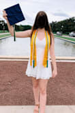 I used this dress for grad pics and got many compliments. The top fit a little loose because I have a smaller chest so I just pinned it in the back. Looked great! - Rebecca D.