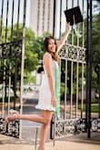 I wore this dress for my college graduation photos, and it fit perfectly. It isn't too short, and the design is classy and simple enough to work for many occasions. - Marianne C.