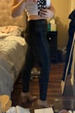 LOVE these! Thought they would be higher waist but I have a short torso anyway and the stitching on the back falls right in the middle of my butt...making it look extra plump and nice LOL. Love these. I would like for the inner lining to be a bit more cloth instead of being able to feel that faux leather fabric. Started sweating a bit. But I LOVE these and can't wait to wear em' more! - Natasha M.