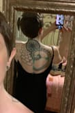 I got this dress for an alternative photo session. I love it because it shows my tattoos (part of the reason I got it). It's a little long, but I'm 5'3, so almost everything is long. I love the material, it's heavy enough that it hangs well, but still comfortable to move around in. - Jennifer U.