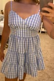 I got this dress for graduation pictures, and I absolutely love it! It's so cute and flattering! I'm not typically one for flowy dresses but this one is super cute! Only thing I would have to say is that it's a little short but I'm a short person in general so I would keep that in mind! Other than that it's amazing!:) - Franchesca R.