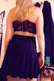 Such a cute dress! I got a med to fit my chest making the bottom a little looser but it's still very pretty. You can go braless thanks to the adjustable straps. The material is very nice as well, thick but not heavy so it hangs well on your lower half. Don't think twice on this dress.. it's a must have! - Essary B.