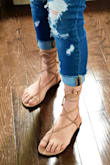 Normally I'm a 6.5 but I ordered size 7 because my foot is a bit wide.  Very comfy and the perfect summer neutral sandal! - Tamara S.