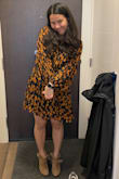 It gives a very relaxed feel! Kind of a boho-chic! And I love it!!! I normally order M but S fits perfectly!!! It looks good with either flats or heels. I'm in love!!! And the compliments on this dress is overwhelming. The top part of the dress is pretty sheer but not something to be worried about, you can always put on a black sleeveless top or a cute bralette.  It's very flowy and it's perfect for any occasion. - Jasmin L.