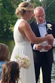 We had a small pop up wedding and thus dress was perfect for the occasion. I got so many compliments. I had to get about 4" taken off the bottom of the dress and a 1/2" on the top taken up. Dress was very comfortable. Had to wear a stick on bra. - Amanda M.