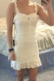 Love this dress! Very flattering and casual. Not crazy about the straps, but the rest of the dress makes up for it. I'd probably wear this with a jean jacket anyways. - Sydney W.