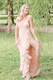 Y'all girls know this struggle. I'm never able to find maxi dresses that are long enough, but this dress was perfect! 5'9 and still had a bit of a train on the back, even with 3 inch heels. Love the movement of the fabric, perfect for my engagement shoot! - Courtney W.