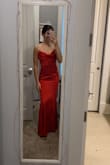 I literally love this dress. I am super boxy with an athletic build but this dress... it actually gave me shape! the material is pretty and soft and the sparkly straps are really good quality. It's also the perfect length for my height with some heels. love love love. highly recommend! - Sylvia B.