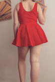 I was worried this dress would be too short but it's not at all. The material is really nice. It's thick and stretchy. The shorts underneath are made of the same material and they're really comfy. I measured the inseam on the shorts and it's 2 inches. The shorts are very full coverage, even for a curvier girl like me. I have athletic shorts that are the same length and I wear those without a skirt over them so I feel very comfortable and covered in this dress. It's super glamorous but can also be dressed down with the right accessories. - Olivia L.