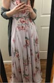 Wore this to a backyard reception. Originally ordered a size M but it was way too big. I do have a smaller bust so the class on the chest part didn't exactly work for me but pinning it with a safety pin was super easy and worked well. Dress is also a little long so I'd suggest getting at least 3 inch shoes unless you're on the taller side. Love the wrap strings as well, completely sturdy and looked good, also didn't have to worry about the slit showing things I didn't want to show. Nothing was see-through and wasn't super heavy but also not cheap feeling or too light weight. Great quality and also adjustable straps!!! Shipping is pretty fast though I did get 3 day. The return for the original dress was also pretty speedy, maybe 2-3 weeks (including shipping it back). - Rama S.
