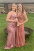 This dress fit perfectly. I ordered an XS and had to have it shortened a bit since I have short legs (lol) but everything else was perfect! Adjustable straps and not see through at all. Comfortable and great color! - CJ G.