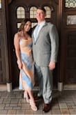 I bought this dress for a summer wedding and it was adorable. Seriously, still in love. I have a larger bust, so the top was tight and a tiny bit awkward but I made it work. Stick with your size but you may have to hem it a little in the waist. Would recommend!!! - Amber H.