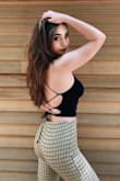 This too goes with anything. Jeans, a shirt, plaid pants, you name it. Super comfortable and didn't have to worry about the girls falling out of place even without a bra! - Amber H.