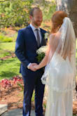 I wore this for my Covid-style backyard wedding along with a veil I found on Amazon. It was absolutely perfect. I got SO many compliments and people asking me what bridal salon I bought it from and everyone was shocked to learn it was less than $200. The fabric is soft and breathable, it's super easy to walk in and the back is stunning. This was the perfect dress to make me feel like a beautiful bride! - Kacey W.
