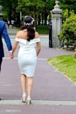 I simply loved it, I used it for my small weeding. This dress is simple but elegant, the quality is just great. I ordered small but runs a little loose on my shoulders so I changed for XS which was a little tight on my hips, but wasn't too bad, and wasn't uncomfortable. I highly recommend this dress. - Caro C.