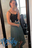 I felt like a goddess and got so many compliments wearing this. It's very versatile and goes with a lot of tops. Not see through. It does sit very high on your waist and there's no give. I wish the whole waist was elastic! I'm short and the back brushed the ground when I walked but it still looked cute. Wrinkles easily. - Katie B.