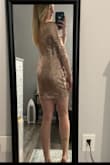 I ordered this as a final sale item so I was nervous about the size but it is completely perfect. I bought this for a wedding, but I wish I could wear it to everything. It fits tight in the right places but it isn't too tight. Material is not itchy. The color is so pretty. I would buy this in a million colors if I could. So in style right now. - Lauren H.