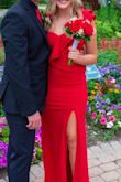 I wore this dress to prom! I got so many compliments. The material is really good quality!!! Sooo happy with my dress - Hannah F.