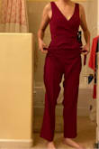 Don't do it, I went against the better judgment of the reviews by looking at the size and fit in the description. I had suuuch high hopes for this jumpsuit. For SMALL it says "Length: Ankle length. Size small measures 56.5" from shoulder to hem." So you'd think that the XS would be shorter, but it measures to 56.25 in from shoulder to hem. Waaay too big and long, it's a good 4 inches past my ankles. Can't return it because it's a final sale but don't buy unless you plan on spending money to get it hemmed. - Julie X.