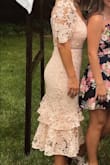 I ordered 6 dresses for my sister's last minute quarantine backyard wedding because stores weren't open to try any on. I was between this dress and another, but this one was so beloved by my family and the bride, so I went with it. I was OBSESSED! It was sooo gorgeous, comfortable, elegant, classy. It hugged my curves in all the right places, but was still wedding-appropriate. I wore a strapless bra because otherwise the bra band on my back was visible. It was stunning to dance in and was a really 'WOW' dress. I got sooo many compliments. I highly recommend this dress. I can't wait to wear it again someday! - Colleen L.