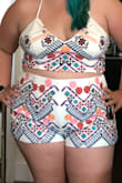 Shorts are cute but wish it was a side zipper. Back zipper is almost impossible to zip and eyehook by yourself - Alina Z.