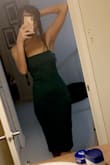 I am either an XS or S in Lulus dresses and I originally bought this in an XS but it fit quite snugly so I thought I would size up to a S for some breathing room but that was a big mistake! It looked like a misshapen sack on me and because of my event I had bought it for was canceled due to COVID I didn't even try it on until it was too late to return. As for the XS, the backside of it looked great but the front didn't look as flattering as I would have hoped and I felt like I was constantly smoothing it out because it crinkled easily. Photos are of the XS only. - Neha J.