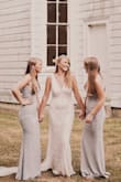 I wore this dress for my sister's scaled down wedding due to COVID-19 (we have different dresses planned for her receptions that has been moved to next year). The color is beautiful and it is such a flattering dress! I didn't have to get it altered at all. So comfortable! - Becky S.