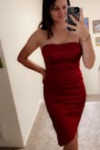 I wasn't sure about this dress, because it's so tight, but I'm obsessed!!! I tried it on right after I had eaten and I was still able to breathe!! Hugs your body so perfectly, but comfortably. Stretchy material. Great quality! I'm a tall girl & this dress is so flattering. Can't wait to wear it out. :) - Michelle M.