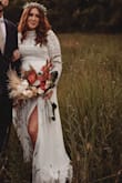 This dress is so perfect! The only problem I had was the zipper kept getting stuck at the waist, so I had to have it replaced. But it looked beautiful for my wedding pictures! - Kimberly K.