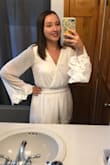 Wore this for my engagement party, and got so many compliments. Only thing was the snap on the busy area had too much thread on it, which made it pop open from time to time, so I had my grandma fix it for me. So comfy. - Adrianna K.