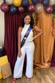 This jumper was very great Quality! It wasn't see through and had a lining in it! I had to get it taken up in the legs because it was too long for my height! It was the perfect outfit for my bridal shower - TorraNesha M.