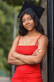 I got this for my graduation shoot and I got so many compliments. I would say it was a bit long because of my height but I didn't mind that too much. I love the material, it's thick and beautiful. I'm glad I ordered small, could not decide between small and xsmall but the reviews helped me. - Jennifer O.