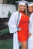 Knew I had to get a larger size due to my bust but fit nice comfortably. I did not want it tight around my waist. Zipper is touchy but fabric is great. Love this dress for graduation! - Ava P.