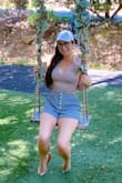 I have this shirt in 3 colors! Goes great with high wasted pants/shorts. Fits perfectly and makes by very small boobs look great when wearing a padded racerback bra with this top. - Ashley