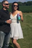 Really liked this dress! I normally wear a medium but after reading the reviews I went with a small and it fit perfectly! Very comfortable for our low key reception wedding! Tons of compliments. - Stephanie S.