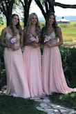I bought this dress in white for myself and in pink for my three daughters to wear as their bridesmaid dresses for my wedding. We all ordered the same size and they fit us all perfectly the only alterations we needed was to have them hemmed. These are very good quality dresses and I couldn't be happier with how it all came together. They looked beautiful and everybody loved them! - Donya L.