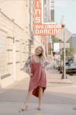 I wore this dress for a photoshoot and the warm color was perfect for July day. Also its light enough for hot days and very flattering. - Brandy F.