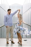 I bought this dress for engagement photos and I loved it. It photographs so well and is perfect for twirling pictures lol. I did have to get the dress hemmed which I excepted since I'm short. The neckline is very low-cut so I altered that as well- I did feel slightly constricted in the chest area but I was kind of expecting that was well with my chest size. I would definitely recommend this dress, just know that if you have a similar body type to me you will likely need to get it altered. - Ellie K.