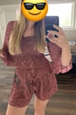 So I'm a solid Lulus medium, and I found the shorts to be a hair tight. I won't change the size, but if you're in-between and deciding, size up. They're not form fitting anyways, so who cares what size you wear. These are really cute and flattering, and come with a matching top if you so wish! - Ellen P.