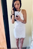 I wore this for my bridal shower and it was so chic, feminine, and beautiful!! It's also very flattering, especially for those of us who have more of an athletic build with some shoulders going on :) I actually already have this in navy, but ended up going with the white one as well and I did not regret it! - Anna K.