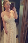 I bought this dress for my bridal shower, but just could not wait to review it! From the second I saw this dress I HAD TO HAVE IT!!! Unfortunately, by the time I discovered it, it had sold out. I asked for restock and checked every single day for my size! After a week they finally restocked a small, I grabbed it immediately! The next day a medium restocked and I grabbed that one too! The small fit everywhere except my chest. I'm so thankful I got the medium because it fits PERFECTLY!! I am so obsessed with this dress! - Savannah S.