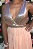 Gorgeous flowy dress. So comfortable and elegant at the same time. Rose color goes well against my complexion. - Rayza A.